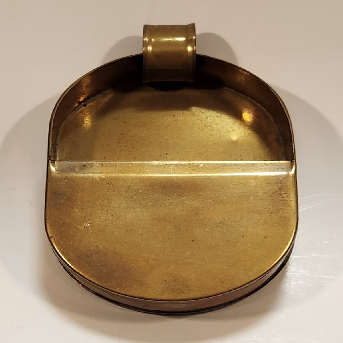 Antique Brass and Copper Beggar's Metal Change Collection Plate with Handle Made in Holland