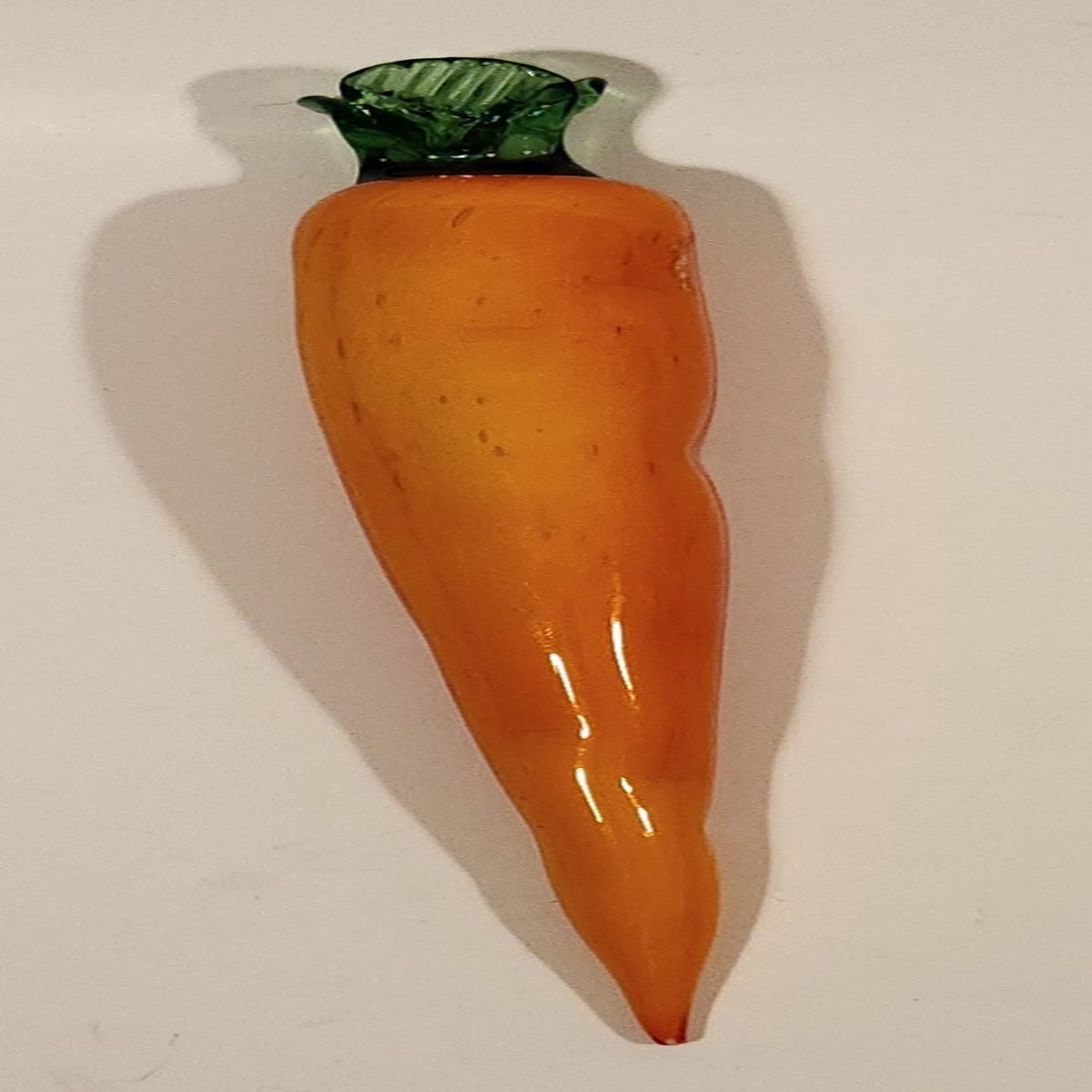 Vintage Art Glass Vegetable Orange Carrot 8 1/2" Long Ornament