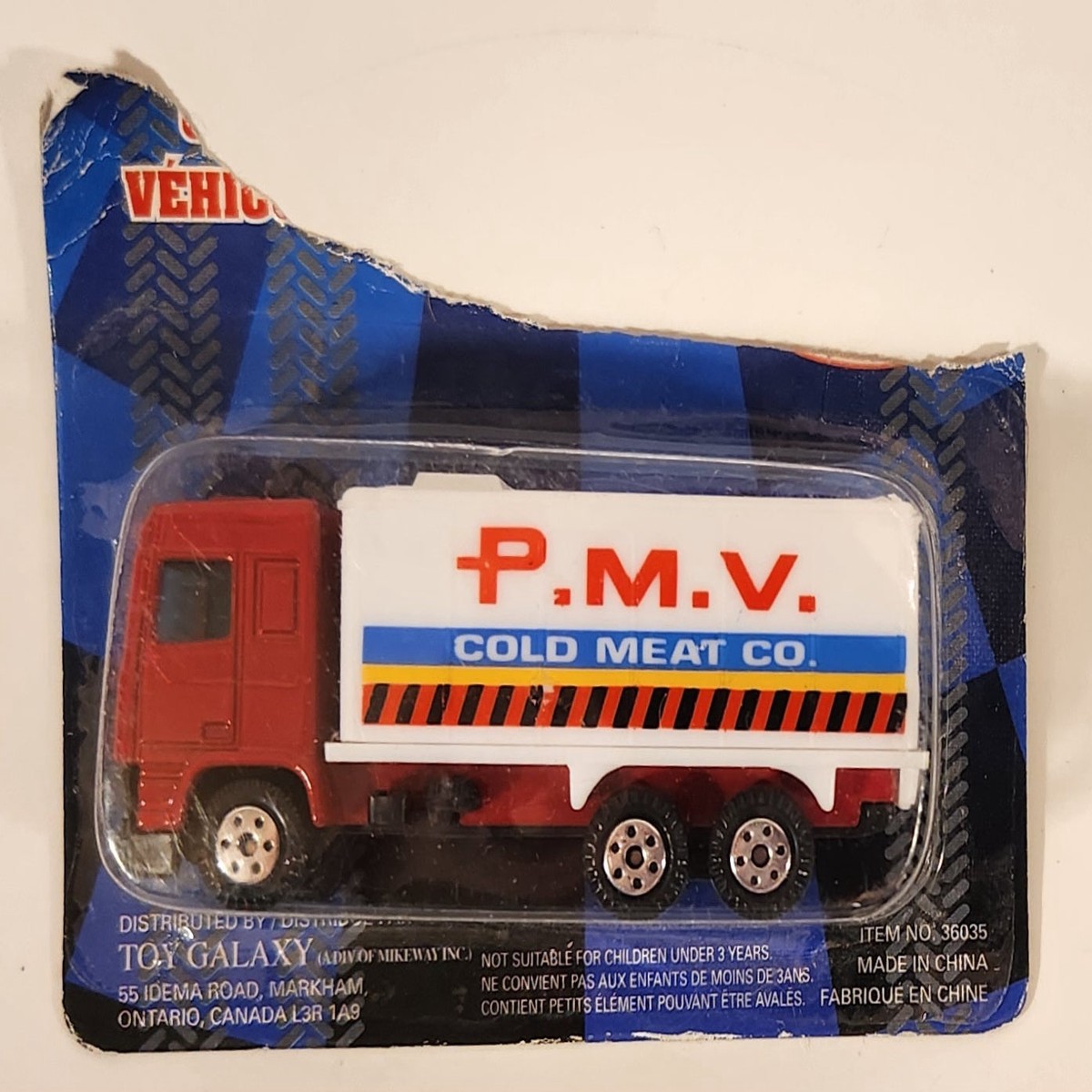 Toy Galaxy Yatming No. 2300 DAF 95 Series P.M.V. Cold Meat Co. Refrigeration Truck Red Die Cast Toy Truck Vehicle New in Partial Package