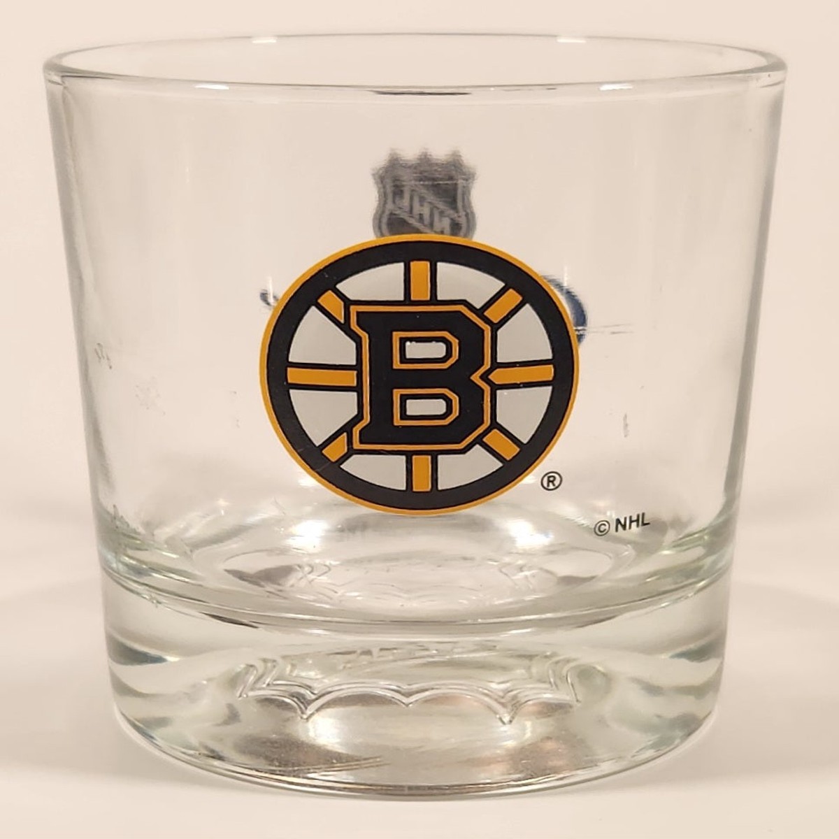 Rare Limited Release Crown Royal "NHL Rocks" Boston Bruins Hockey Team Clear Glass Whisky Cup