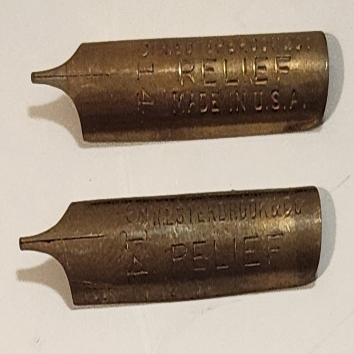 Vintage R. Esterbrook Co Model 314 Ink Dip Pen Brass Nib Tips Set of 2 Made in U.S.A.