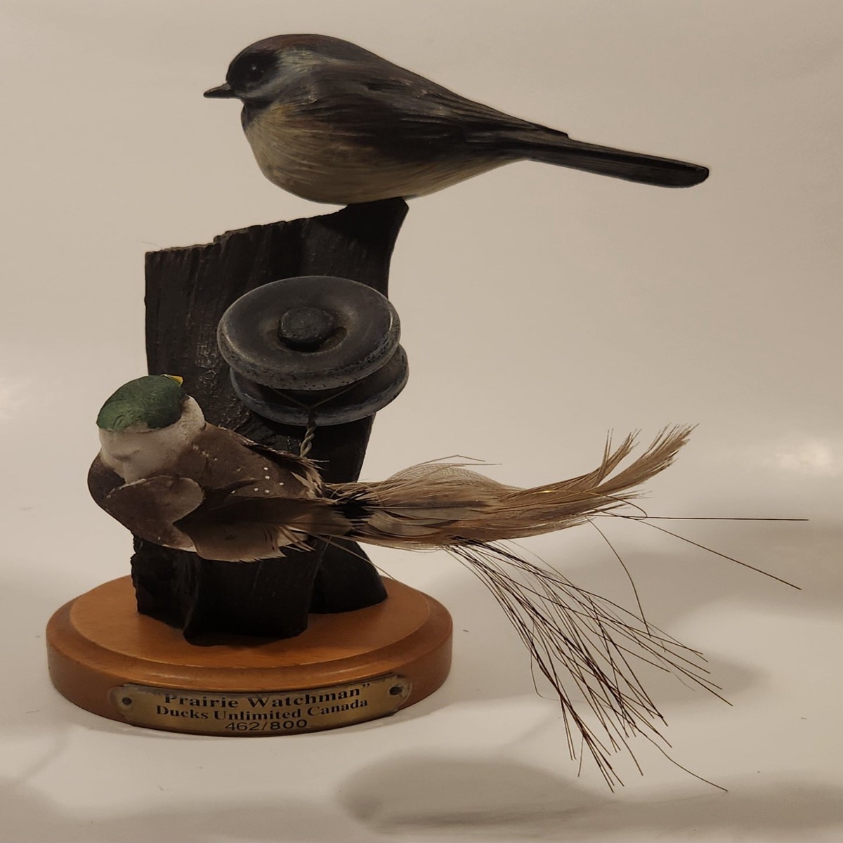 Rare Ducks Unlimited Canada "Prairie Watchman" Song Bird Sculpture Numbered 462/800