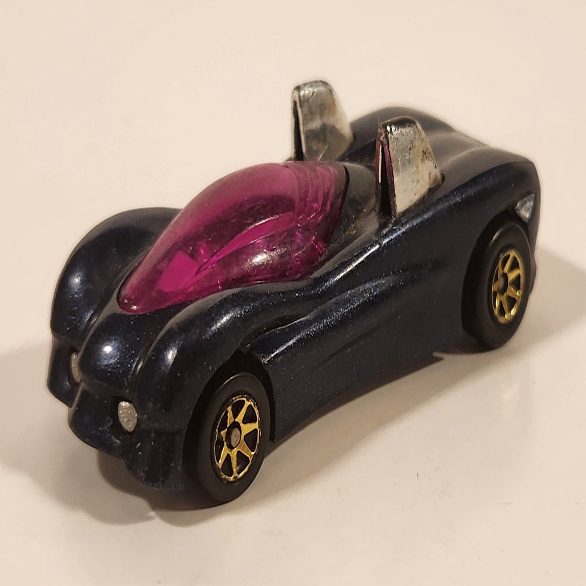 1995 Hot Wheels Power Pipes Metallic Dark Blue Die Cast Toy Car Vehicle