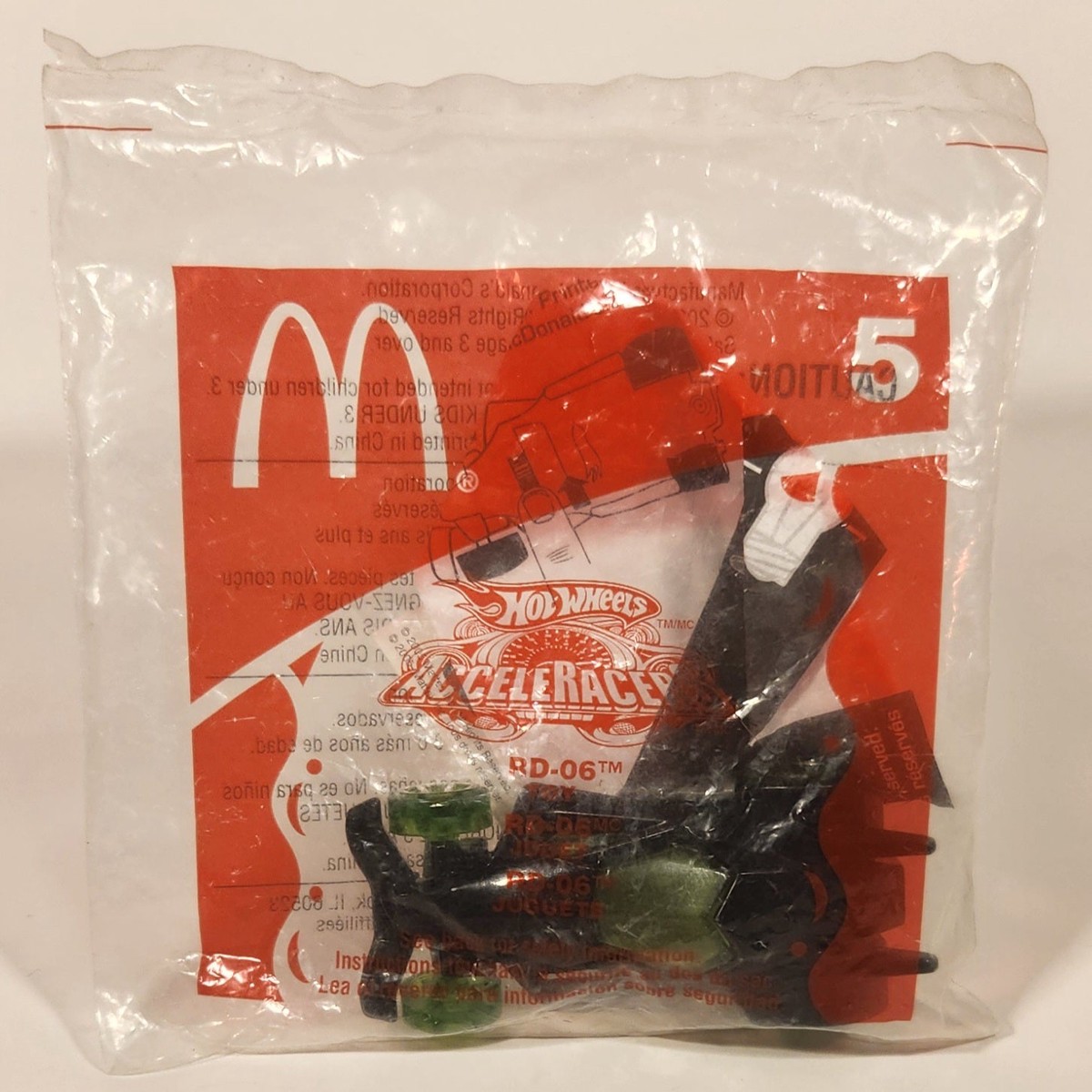 2005 Hot Wheels McDonald's AcceleRacers RD-06 Black & Lime Green Die Cast Toy Car Vehicle New in Package