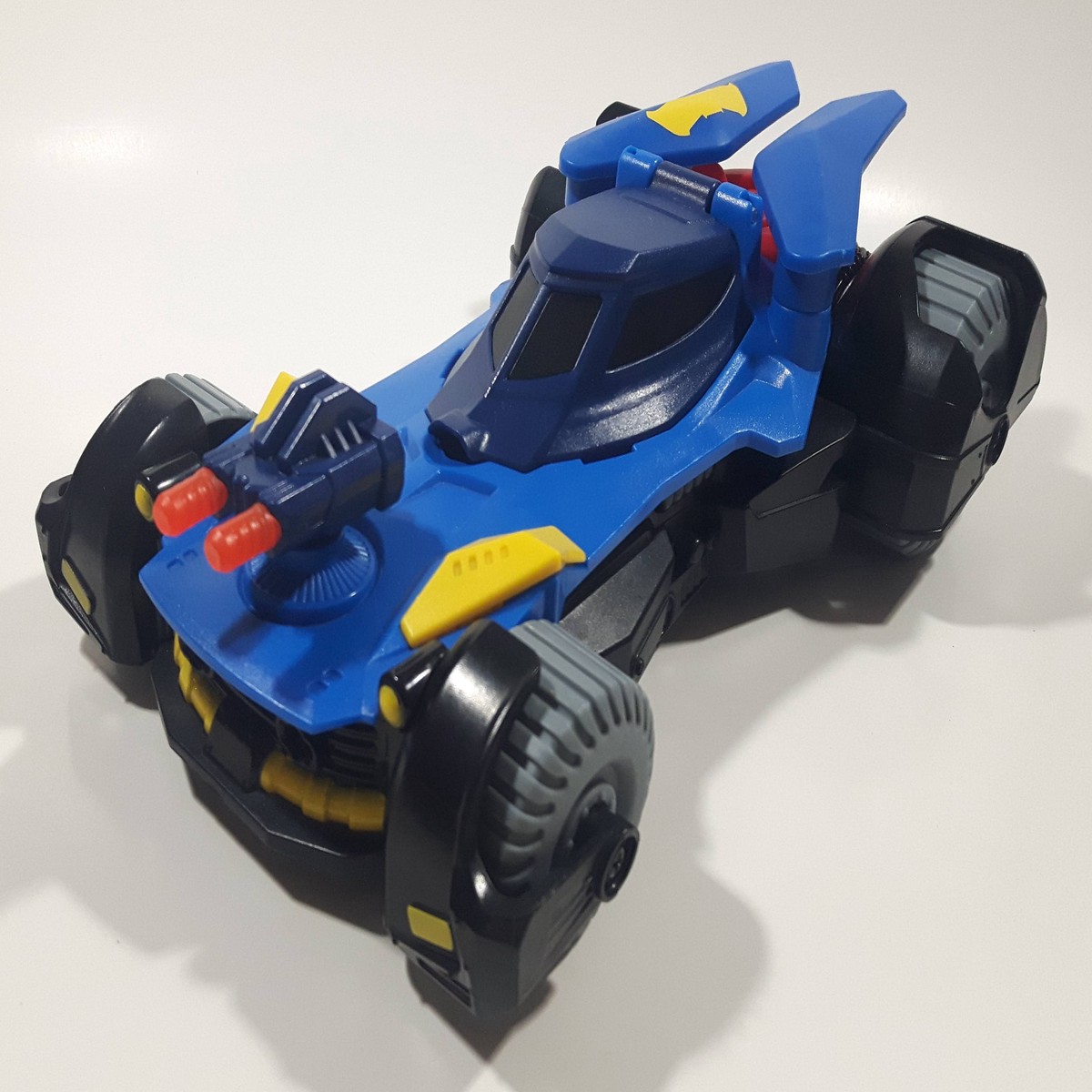 2015 Mattel Fisher Price Imaginext DC Comics Super Friends Batman Batmobile 9 1/2" Long Black Plastic Toy Car Vehicle