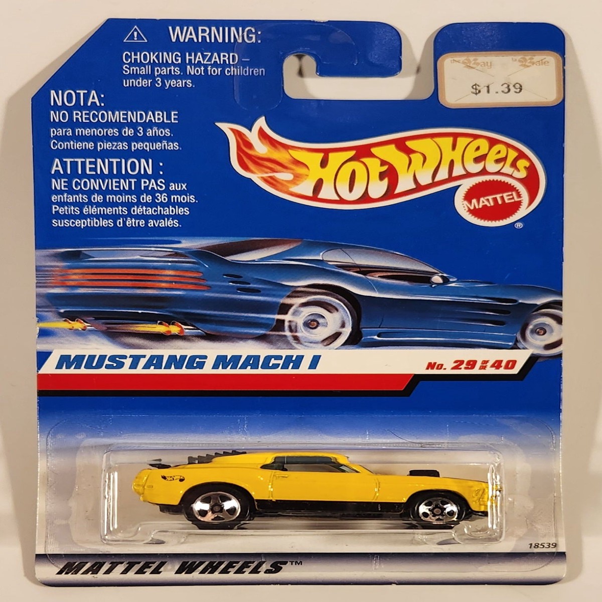 1998 Hot Wheels First Editions Mustang Mach I Yellow Die Cast Toy Car Vehicle New in Package