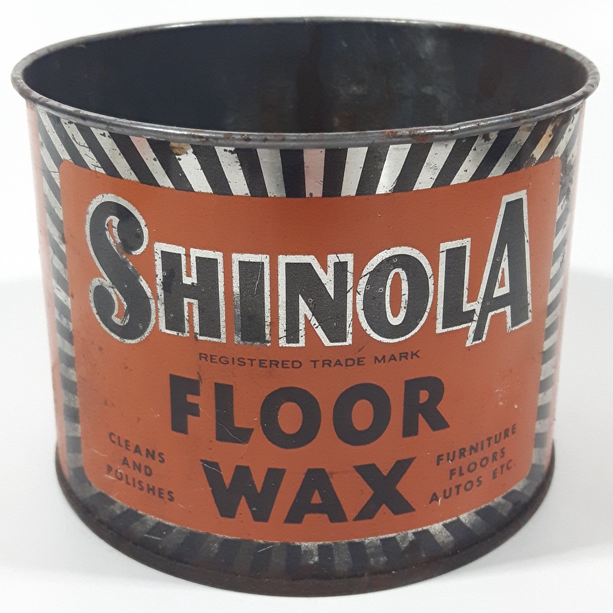 Vintage Shinola Floor Wax 4 1/4" Tall Metal Can
