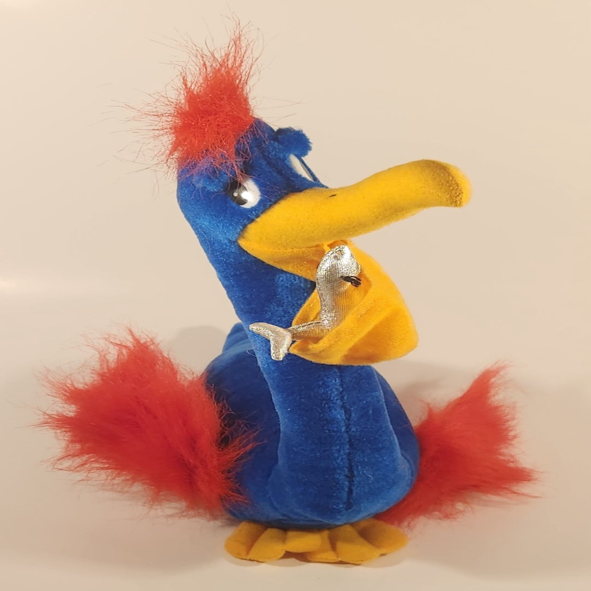 Plushland Inc. Blue and Red Pelican Eating Fish 12" Toy Stuffed Plush New with Tags