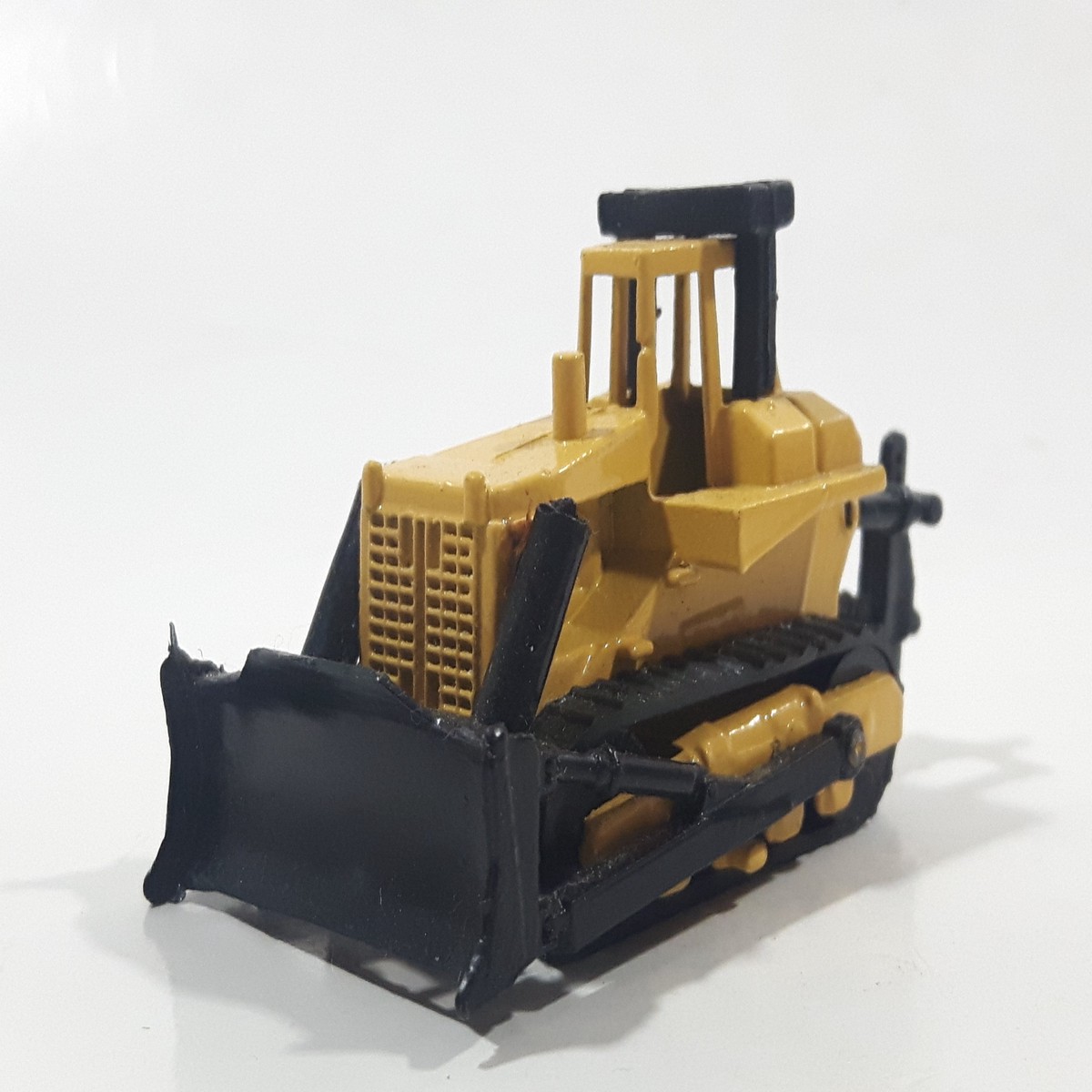 Vintage Zylmex P378 Tractor Bull Dozer Yellow and Black Die Cast Toy Car Vehicle
