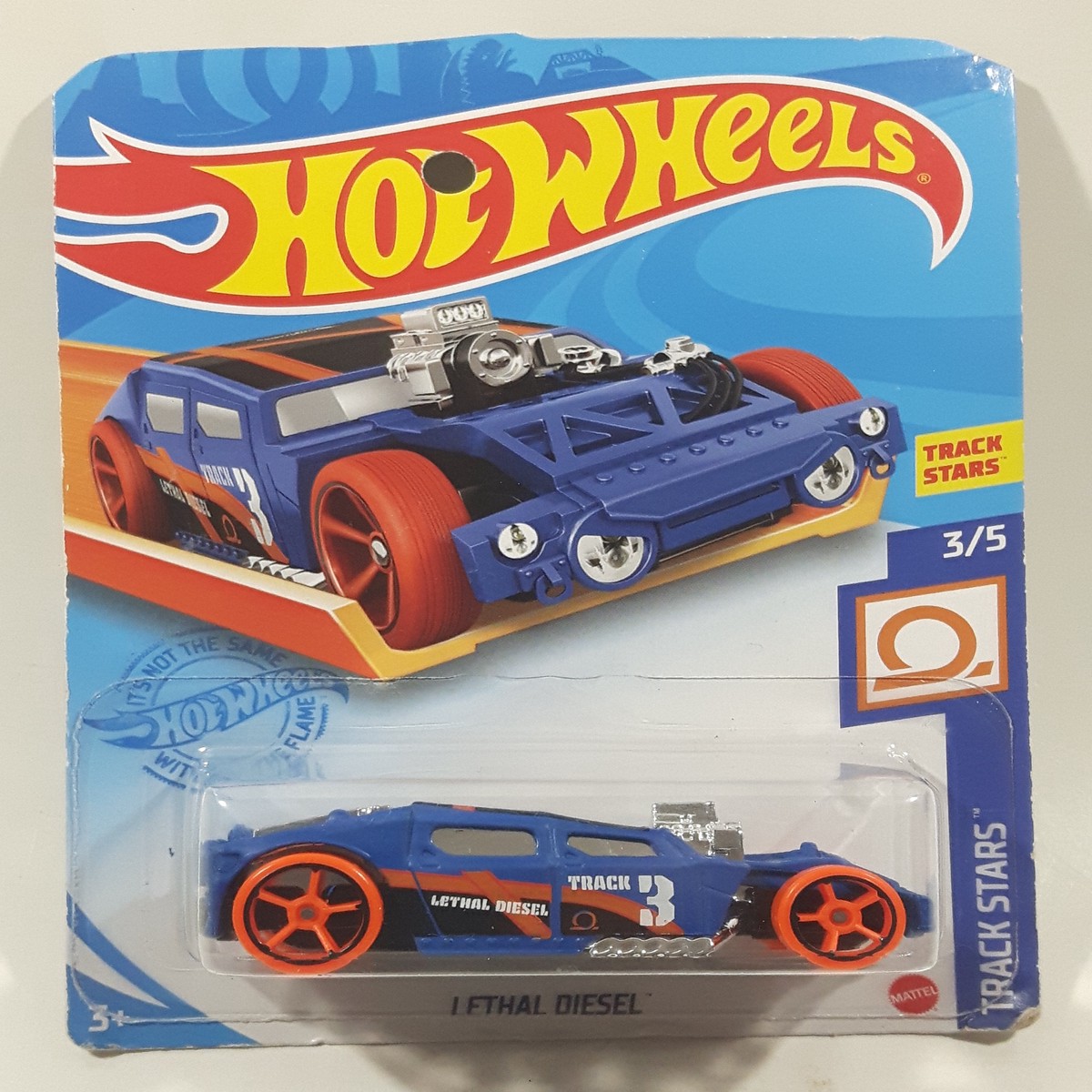 2021 Hot Wheels Track Stars Lethal Diesel Blue Die Cast Toy Car Vehicle New in CUT Package
