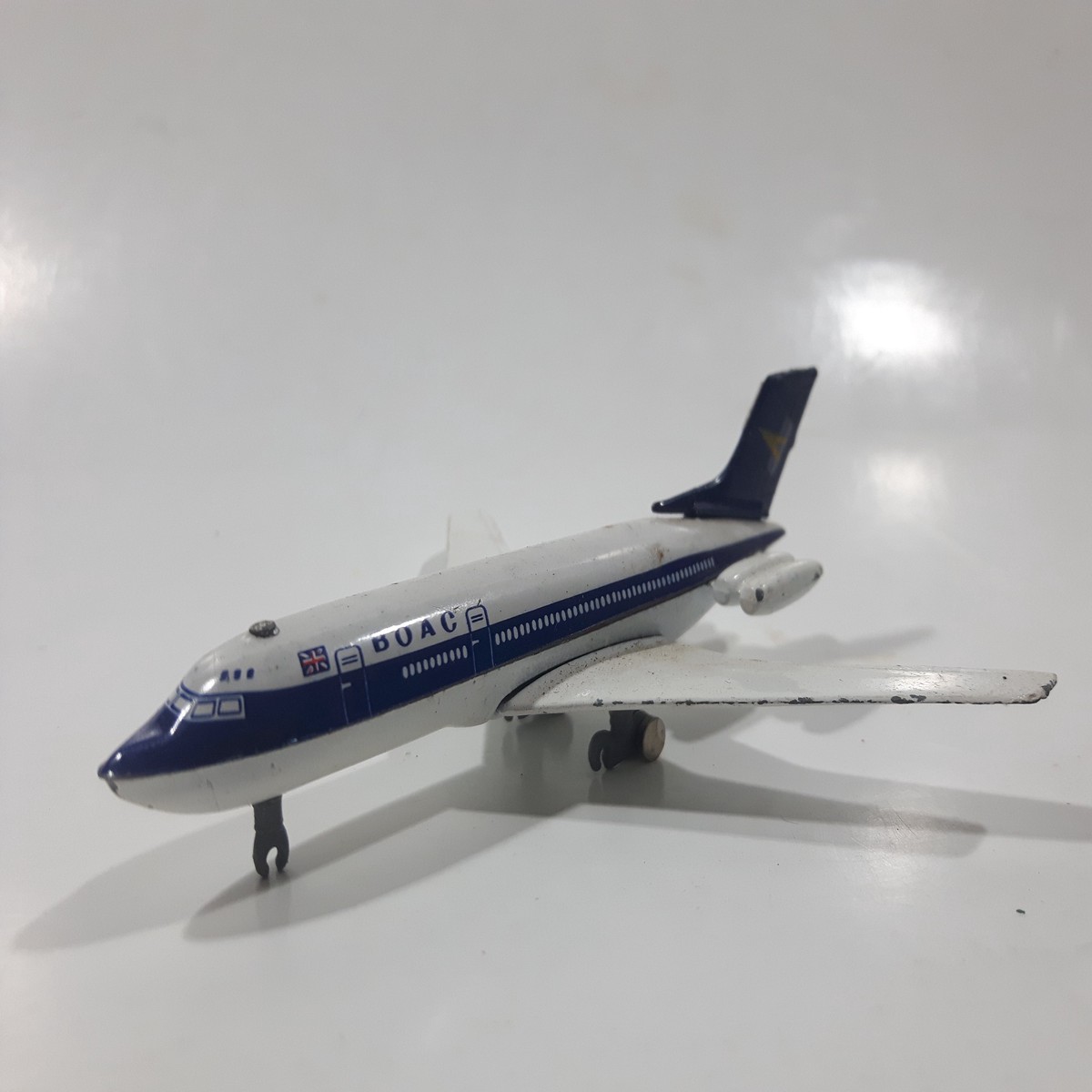 Vintage BOAC British Overseas Airways Corporation Vickers VC-10 Die Cast Toy Aircraft No. 4502 Made in Hong Kong