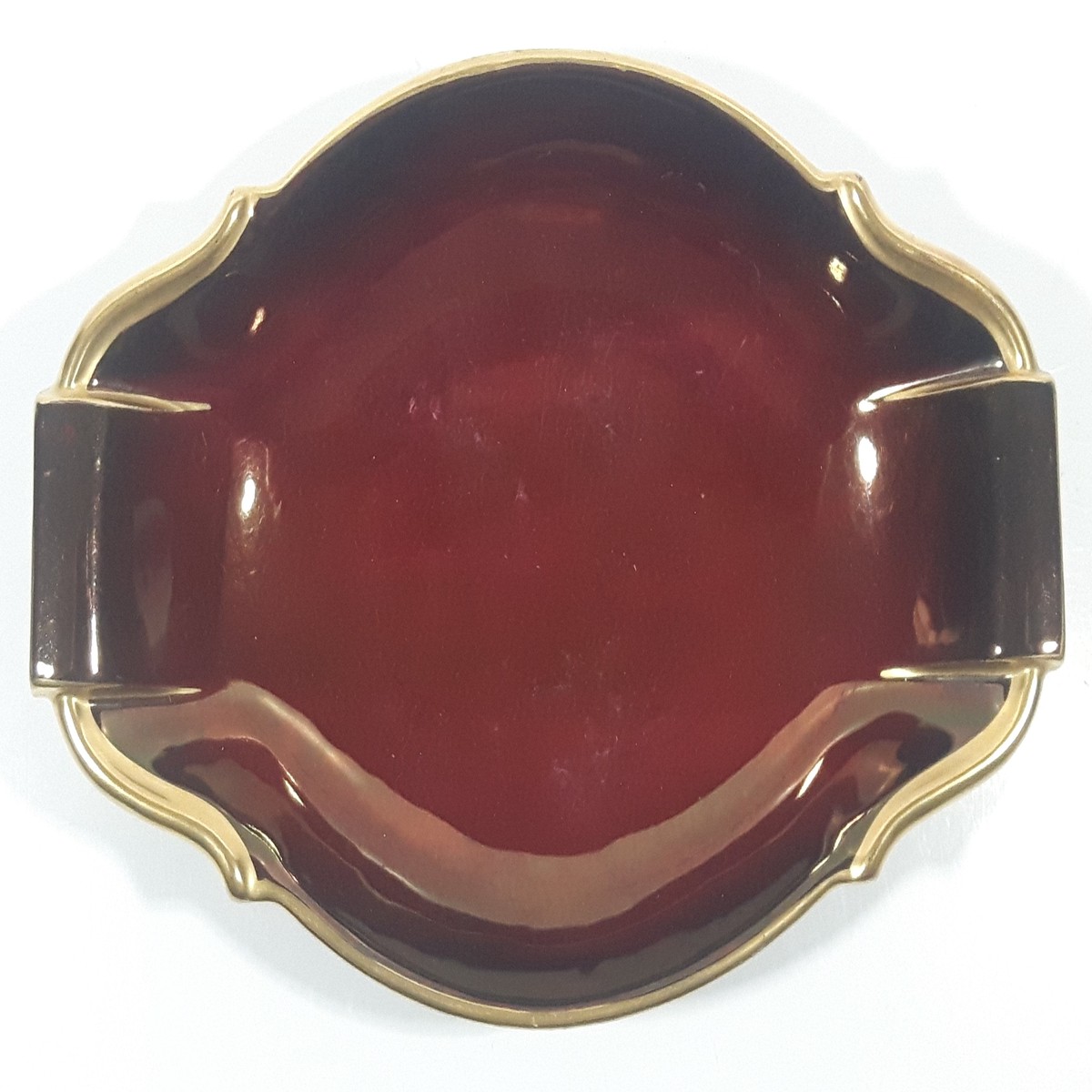 Antique CarltonWare Rouge Royale Dark Red Brown with Gold Trim 8 1/2" Long Serving Dish Made in England