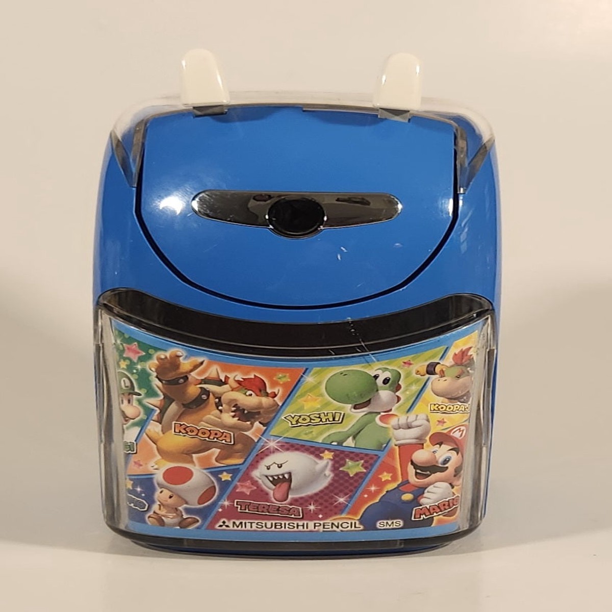 Rare Mitsubishi Nintendo Super Mario Blue Pencil Sharpener
