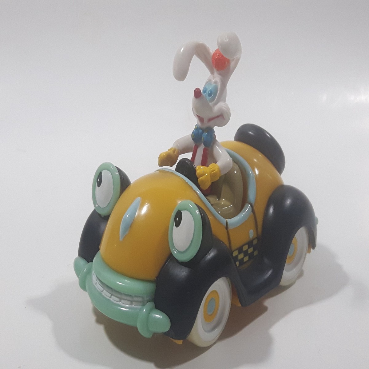 Disney Amblin Who Framed Roger Rabbit? Benny The Cab Yellow Plastic Pull Back Toy Car Vehicle