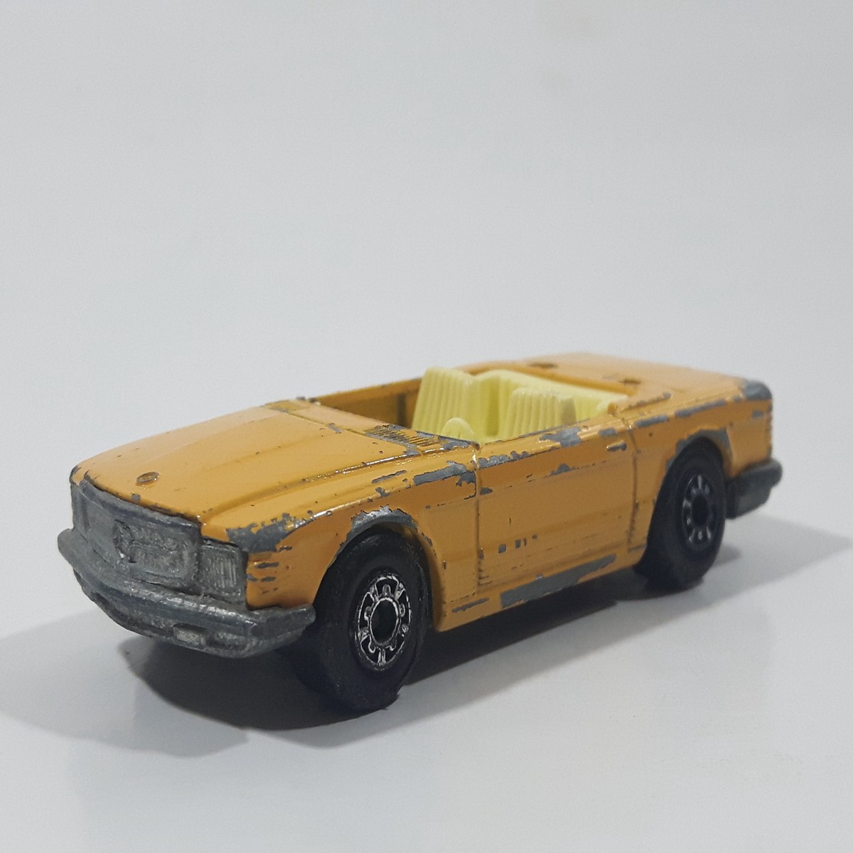 Vintage 1973 Lesney Matchbox Super Fast Mercedes 350 SL Convertible Orange Die Cast Toy Car Vehicle
